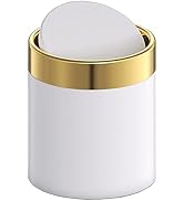 JILLICK Mini Trash Can with Lid, Metal Small Tiny Mini Trash Bin Can, Mini Countertop Trash Cans ...
