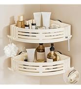 Conworld Corner Shower Caddy Suction Cups, Corner Shower Shelf, Shower Organizer Suction for Bath...