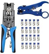 TLS.eagle Coax Cable Crimping Kit Adjustable Tool Set Coaxial Cable Crimping Tool for RG59 RG6 F ...