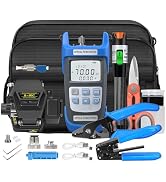 SumChan Fiber Optic Tool kit 10-in-1 FTTH Cable Cold Welding Tool S-60C Optical Fiber Cleaver and...