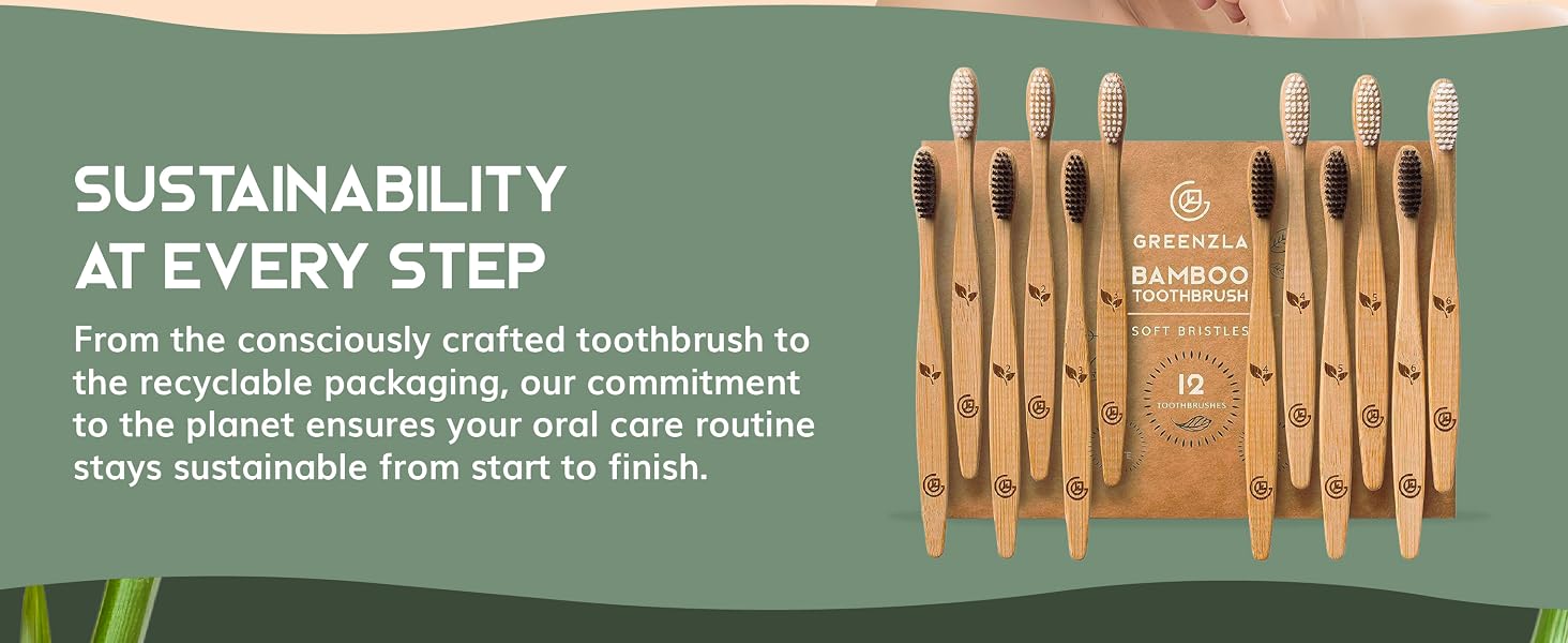 Greenzla Natural Bamboo Toothbrushes, soft bristle toothbrush, toothbrushes for adults, dental floss