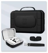 AMVR Leather Hard Carrying Case for Oculus Quest/Quest 2 VR Gaming Headset and Touch Controllers,...