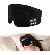 Soft Sleep Eye Mask Bluetooth Headphones, SYPVRY Adjustable Sleep Headband Headphones for Sleepin...