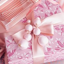 pink leaves wrapping paper