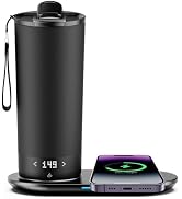 VFZO Temperature Control Heated Travel Mug Smart Self Heating Coffee Mug 18 Oz App Controlled LED...