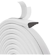 Wedge-Shape Window Weather Stripping Door Seal Strip 2Pcs×196” White,Upgrade Black Foam to Block ...