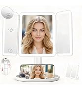 Makeup Mirror with Lights,Vanity Mirror with Lights 2X/3X/10X Magnification, Smart Sensor, Adjust...