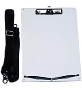 Banjiang Metal Clipboard with Shoulder Strap,Aluminum Drawing Board with Movable Clip,A4 Letter L...