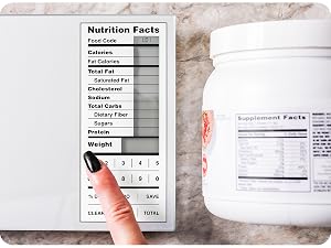 Choose digits using smart nutrition food scale digital interface display