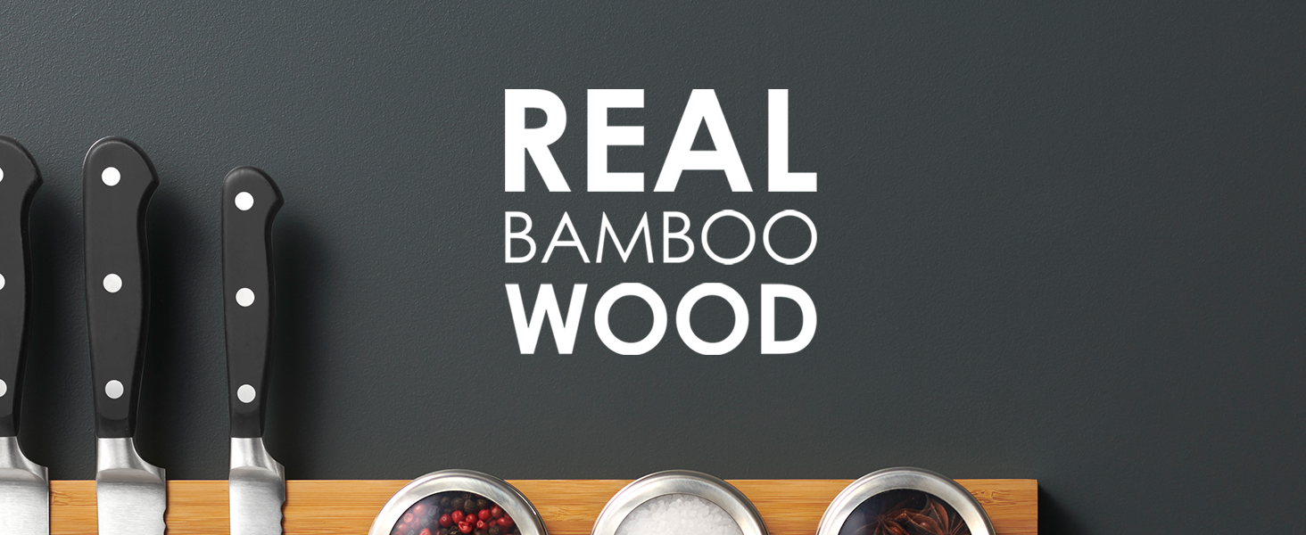 Magnetic knife holder in bamboo
