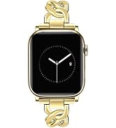 JR.DM Gold Watch Bands for Women Compatible with Apple Watch Band 38mm 40mm 41mm 42mm (S10) Adjus...