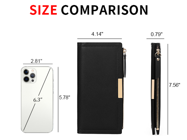 Slim Women Wallet Bifold Ladies Long Purse