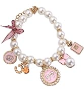 Pink Medium Collars Pet Pearl Dog Princess Bow Necklace Cute Collar Puppy Accessories Cat Jewelry...