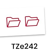 Brother Genuine P-touch TZe242 Label Tape in cardboard pack: Red on White 18mm
