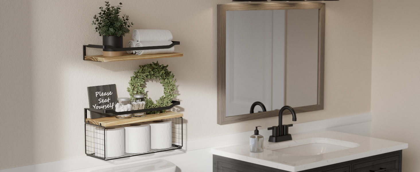 bathroom shelves