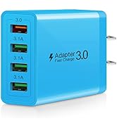 USB Charger 4-Port Fast 3.0 Charging Block USB Wall Charger Plug with USB Charger Block Compatibl...