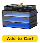 GDINDINFAN Paper Letter Tray Organizer, 3 Tier Mesh File Tray Desktop Paper Sorter with Drawer, B...