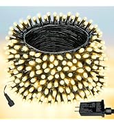 Extendable Christmas String Lights Indoor Outdoor 75.8FT 200 LED Warm White | Green Wire Ultra-br...