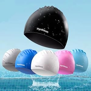 swim cap swimming women caps hair long waterproof girls men black hat braids silicone ear protection