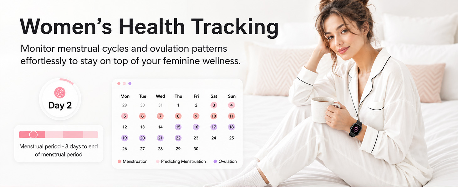 Monitor menstrual cycles and ovulation patterns effortlessly to stay on top of feminine wellness