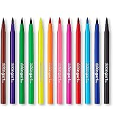 KINGART Watercolor Brush Markers, 12 Colors - Brightly Colored Markers, Journaling, Lettering, Ki...