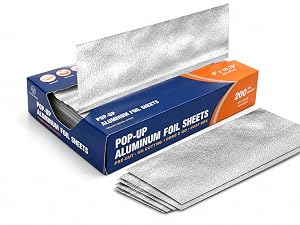 BronzeOx 9 x 10.75-inch pop-up aluminum foil sheets, 200-count box.