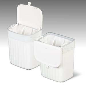 lidded trash can has two opening methods