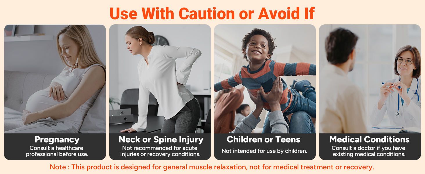 Use with caution if pregnant, injured, under 18, or with medical conditions.
