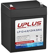 UPLUS 12 Volt 4AH Rechargeable AGM Battery, LP12-4 SLA Alarm Battery Replacement Batteries for Se...