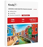 Koala Thin Presentation Paper Double-Sided Matte for Printing Photo 8.5X11 Inches 110 Sheets, Com...