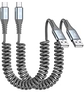 Coiled USB C Cable 2pack 3.3ft, USB A to USB C Cable for Car, Fast Charger Cord for iPhone 17 16 ...