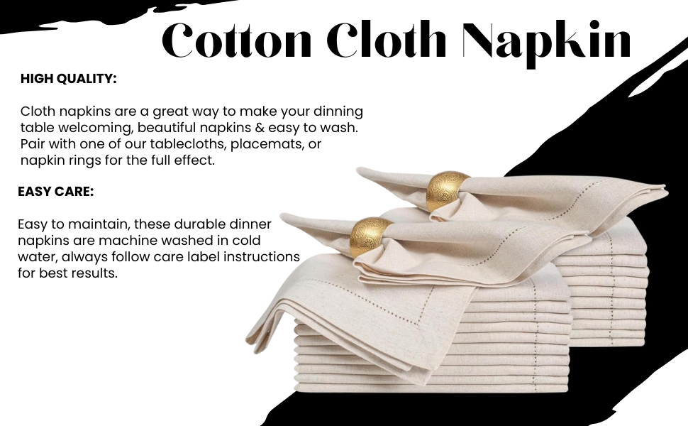 Linen Flax Cotton Cloth Napkins, napkin 18x18 Set of 72 ,Natural Hemstitched