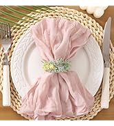 Socomi Pink Cheesecloth Napkins Fall Thanksgiving Cheese Cloths Gauze Set of 10 Boho Washable Din...
