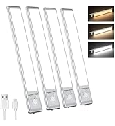Sanofuturion Motion Sensor Under Cabinet Lighting-Magnetic Rechargeable Closet Lights for Kitchen...