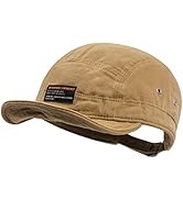 CLAPE Short Brim Baseball Cap 5 Panel Hat Soft Short Bill Trucker Cap Flat Snapback Hats Casual O...