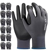 Kebada W5 Safety Work Gloves for Men and Women, Nitrile Coated Grip Gloves for Warehouse, Mechani...