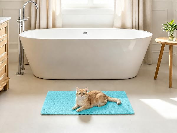 green shower mat