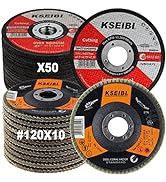 KSEIBI 40Pcs Flap Disc Grit #40, 60, 80, 120 Extra Value Pack Grinding Wheels