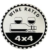 Wine Badge Rated Car Emblem, 4 x 4 Metal Automotive Badge 3D Metal Car Badges Emblems Round Emble...