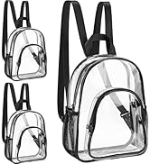 TKSDWBLTY 3Pcs PVC Transparent Backpack Clear Small Backpack Portable Lightweight Mini Cute Clear...