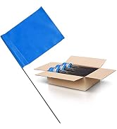 Blue Marking Flags 1000 Pack - ACE Supply - 4x5-Inch Flag on 15-Inch Steel Wire - Yard Flags, Mar...