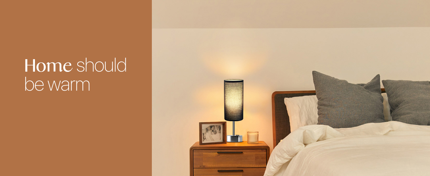 Bedside Lamp Touch Control Table Lamp with USB A+C Charging Ports 3-Way Dimmable Nightstand Lamp