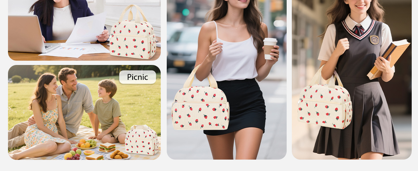 Cute Strawberry lunch bag