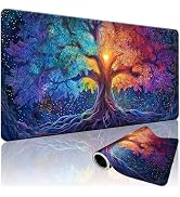 ModrnGld XXXL Gaming Mouse Pad 35.4 x 15.7 Inch, Large Mousepad with Tree of Life Design, Water-R...