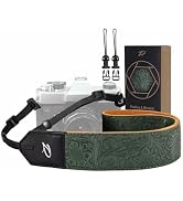 Padwa Lifestyle Camera Strap - 2" Vegan Leather Carving Camera Straps with Full Grain Leather End...