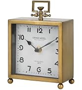 NIKKY HOME Small Gold Table Clock, Silent Non-Ticking Classic Battery Operated Decorative Mantel ...
