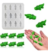 Cute Tiny Crocodile Resin Silicone Mold Micro Dollhouse Animal Epoxy Casting Mold for DIY Resin A...
