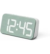 mooas Cosy Fabric LED Desk Clock, Digital Alarm Clock with USB Charging Port, 12/24H Mode, Temper...
