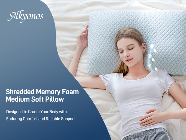 Shredded Memory Foam Medium Soft Pillow