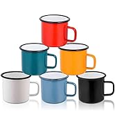 TeamFar Coffee Mug, 12 oz Tea Enamel Mug Camp Drinking Cups, White/Blue/Green/Black/Red/Yellow Vi...